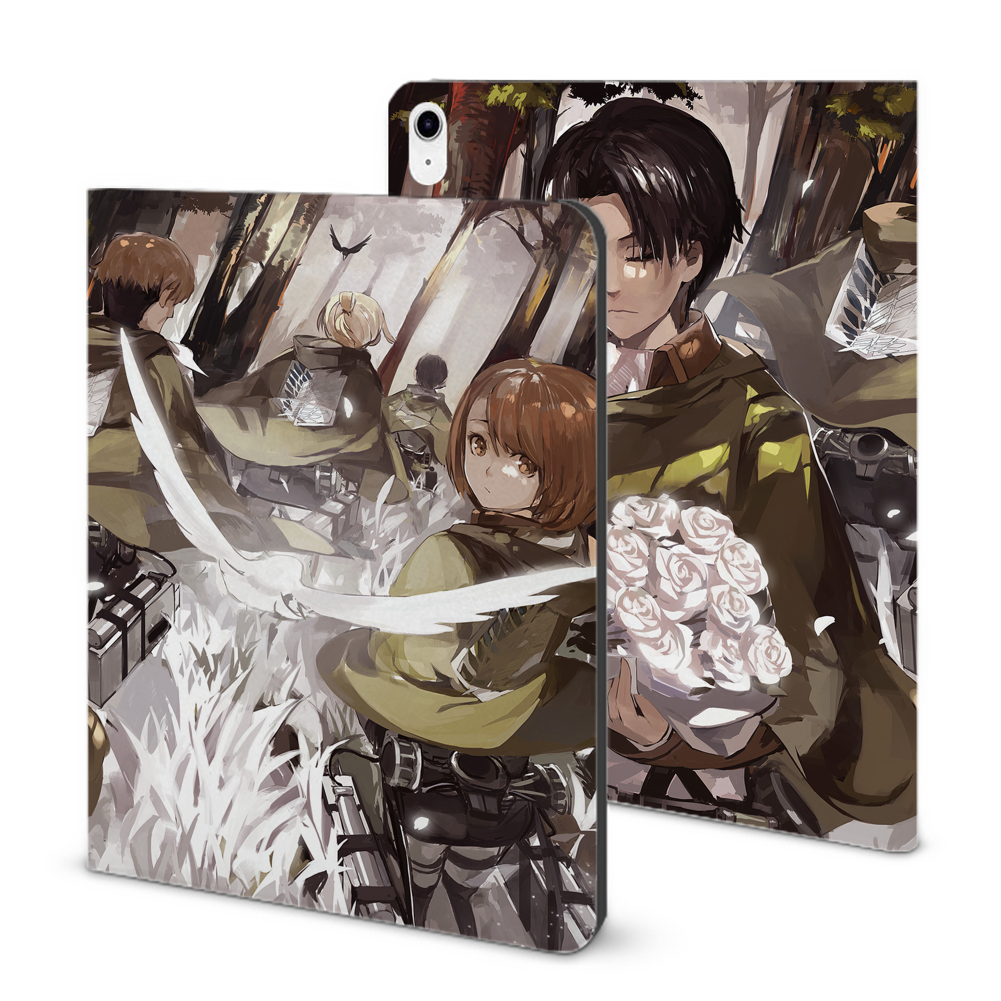 （画像用） 進撃の巨人 Attack on Titan IPad ケース ブック型 PUレザー TPU 耐衝撃 軽量 薄型 ペン収納なし 全面保護 IPad 各モデル対応